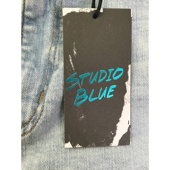 Studio Blue Women's White Peach High Rise Raw Hem Straight Leg Jeans Size 30 - Picture 8 of 9